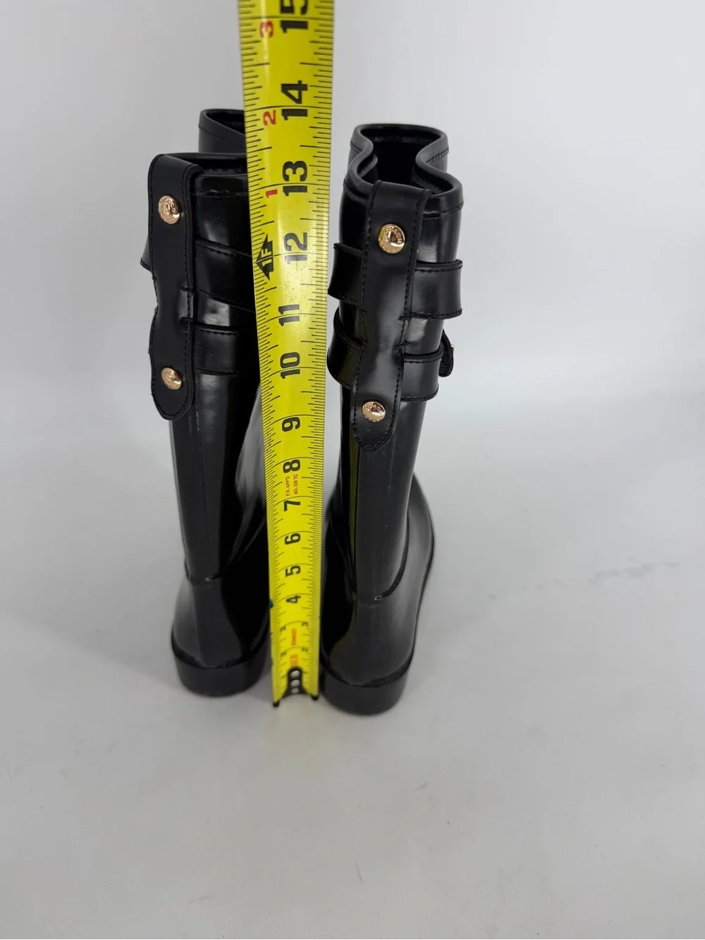 Coach Talia Black Rubber Boots Women’s Size 7